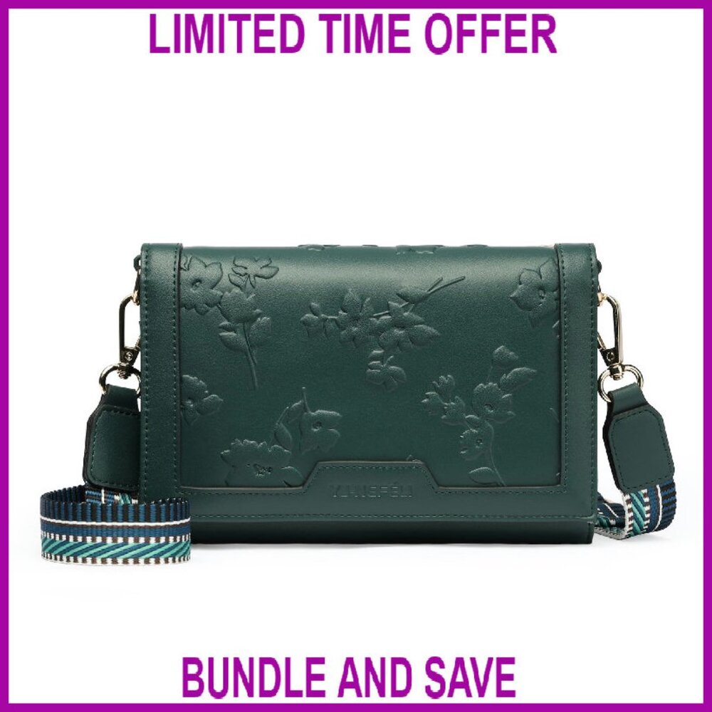 Small Rfid Vegan Leather Crossbody Bag With 16 Card Slots Travel Wallet
